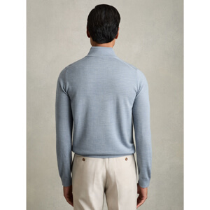 REISS BLACKHALL Merino Wool Half Zip Funnel Neck Jumper